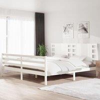 Berkfield Home Bed Frame White Solid Wood Pine 200x200 cm