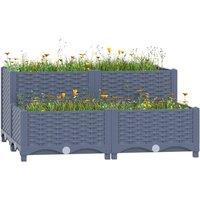 Berkfield Home Raised Bed 80x80x38 cm Polypropylene in Grey | Size: 80 x 80 x 38 cm