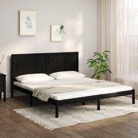 Berkfield Home Bed Frame Black Solid Wood Pine 200x200 cm