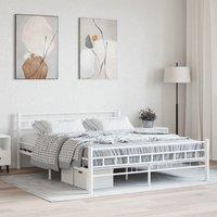 Berkfield Home Bed Frame White Metal 160x200 cm