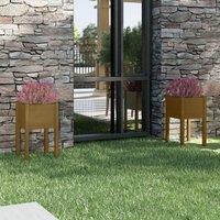 Berkfield Home Garden Planters 2 pcs Honey Brown 40x40x70 cm Solid Pinewood | Size: 40 x 40 x 70 cm