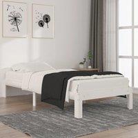 Berkfield Home Bed Frame White Solid Wood Pine 90x200 cm