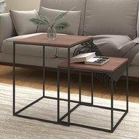 Berkfield Home Coffee Table Set 2 pcs Engineered Wood & Metal in Black