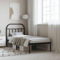 Berkfield Home Metal Bed Frame with Headboard Black 90x200 cm