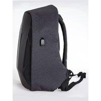 Grouptronics AS-Protection' Supreme Premium Laptop Backpack Full Back Polymer Armour Shockproof Anti Theft Zip 15.6 Laptops USB Charging in Grey