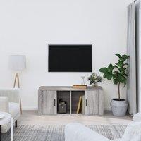 Berkfield Home TV Cabinet Grey Sonoma 100x35x40 cm Engineered Wood | Size: 100 x 35 x 40 cm