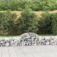 Berkfield Home Arched Gabion Baskets 4 pcs 200x50x40/60 cm Galvanised Iron in Silver