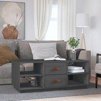 Berkfield Home Coffee Table Grey 100x50x41 cm Solid Wood Pine | Size: 100 x 50 x 41 cm