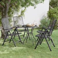 Berkfield Home Folding Garden Chairs 4 pcs Expanded Metal Mesh Anthracite in Black