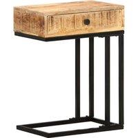 Berkfield Home U-Shaped Side Table 45x30x61 cm Solid Mango Wood in Brown | Size: 45 x 30 x 61 cm
