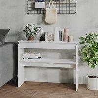 Berkfield Home Console Table High Gloss White 102x30x80 cm Engineered Wood | Size: 102 x 30 x 80 cm