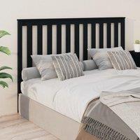 Berkfield Home Bed Headboard Black 166x6x101 cm Solid Wood Pine | Size: 166 x 6 x 101 cm