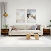 Berkfield Home Coffee Tables 2 pcs Smoked Oak 50x46x50 cm Engineered Wood in Brown | Size: 50 x 46 x 50 cm