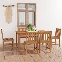 Berkfield Home 7 Piece Garden Dining Set Solid Teak Wood in Brown