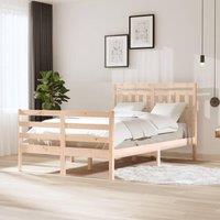 Berkfield Home Bed Frame Solid Wood 120x200 cm in Brown | Size: Small Double