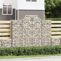 Berkfield Home Arched Gabion Baskets 3 pcs 200x50x160/180 cm Galvanised Iron in Silver