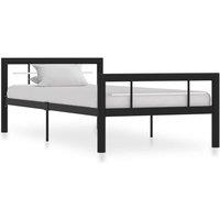 Berkfield Home Bed Frame Black & White Metal 100x200 cm