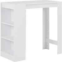 Berkfield Home Bar Table with Shelf White 110x50x103 cm | Size: 110 x 50 x 103 cm