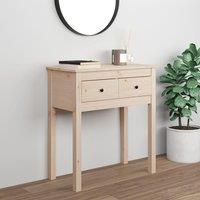 Berkfield Home Console Table 70x35x75 cm Solid Wood Pine in Brown | Size: 70 x 35 x 75 cm