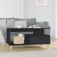 Berkfield Home Coffee Table Black 90x49x45 cm Engineered Wood | Size: 90 x 49 x 45 cm