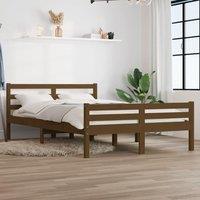 Berkfield Home Bed Frame Honey Brown Solid Wood 120x190 cm Small Double