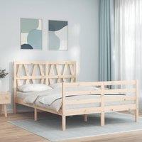Berkfield Home Bed Frame with Headboard 120x200 cm Solid Wood in Brown