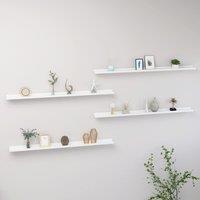 Berkfield Home Wall Shelves 4 pcs White 115x9x3 cm | Size: 115 x 9 x 3 cm