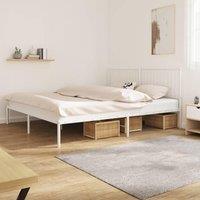 Berkfield Home Metal Bed Frame with Headboard White 183x213 cm