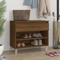 Berkfield Home Shoe Cabinet Brown Oak 70x36x60 cm Engineered Wood | Size: 70 x 36 x 60 cm