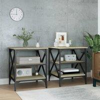 Berkfield Home Side Tables 2 pcs Sonoma Oak 40x42x50 cm Engineered Wood in Brown | Size: 40 x 42 x 50 cm