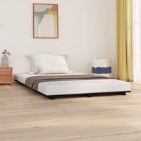 Bed Frame Black 135x190 cm Double Solid Wood Pine