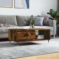 Berkfield Home Coffee Table Smoked Oak 90x50x36.5 cm Engineered Wood in Brown