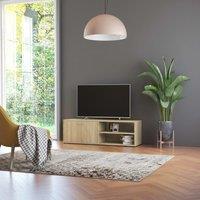 Berkfield Home TV Cabinet Sonoma Oak 120x34x37 cm Engineered Wood in Brown | Size: 120 x 34 x 37 cm