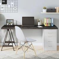 Berkfield Home Table Top Dark Grey 160x60x(2-4) cm Treated Solid Wood Oak