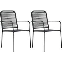 Berkfield Home Garden Chairs 2 pcs Cotton Rope & Steel Black