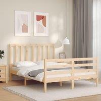 Berkfield Home Bed Frame with Headboard 120x200 cm Solid Wood in Brown
