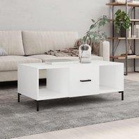Berkfield Home Coffee Table White 102x50x40 cm Engineered Wood | Size: 102 x 50 x 40 cm