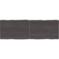 Berkfield Home Table Top Dark Grey 120x40x(2-4) cm Treated Solid Wood Live Edge in Brown