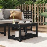 Berkfield Home Garden Table Black 82.5x50.5x45 cm Solid Wood Pine