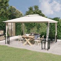 Berkfield Home Gazebo with Sidewalls&Double Roofs 3x4 m Cream in Beige