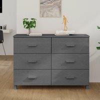 Berkfield Home Sideboard HAMAR Dark Grey 113x40x80 cm Solid Wood Pine | Size: 113 x 40 x 80 cm