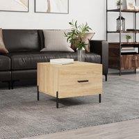 Berkfield Home Coffee Table Sonoma Oak 50x50x40 cm Engineered Wood in Brown | Size: 50 x 50 x 40 cm