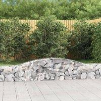 Berkfield Home Arched Gabion Baskets 2 pcs 400x30x40/60 cm Galvanised Iron in Silver