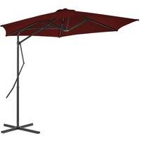 Berkfield Home Outdoor Parasol with Steel Pole Bordeaux Red 300x230 cm