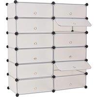 Berkfield Home Interlocking Shoe Organiser with 12 Compartments White