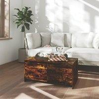 Berkfield Home Coffee Table Smoked Oak 90x50x41.5 cm Engineered Wood in Brown