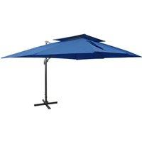 Berkfield Home Cantilever Umbrella with Double Top Azure Blue 400x300 cm