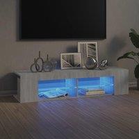 Berkfield Home TV Cabinet with LED Lights Grey Sonoma 135x39x30 cm | Size: 135 x 39 x 30 cm