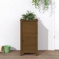 Berkfield Home Garden Planter Honey Brown 40x40x78 cm Solid Wood Pine | Size: 40 x 40 x 78 cm