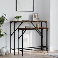 Berkfield Home Console Tables 2 pcs Smoked Oak Engineered Wood in Brown